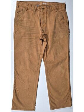 Carhartt Relaxed Fit Tan Stretch Carpenter Workwear Outdoor Pants Men's 38 x 32